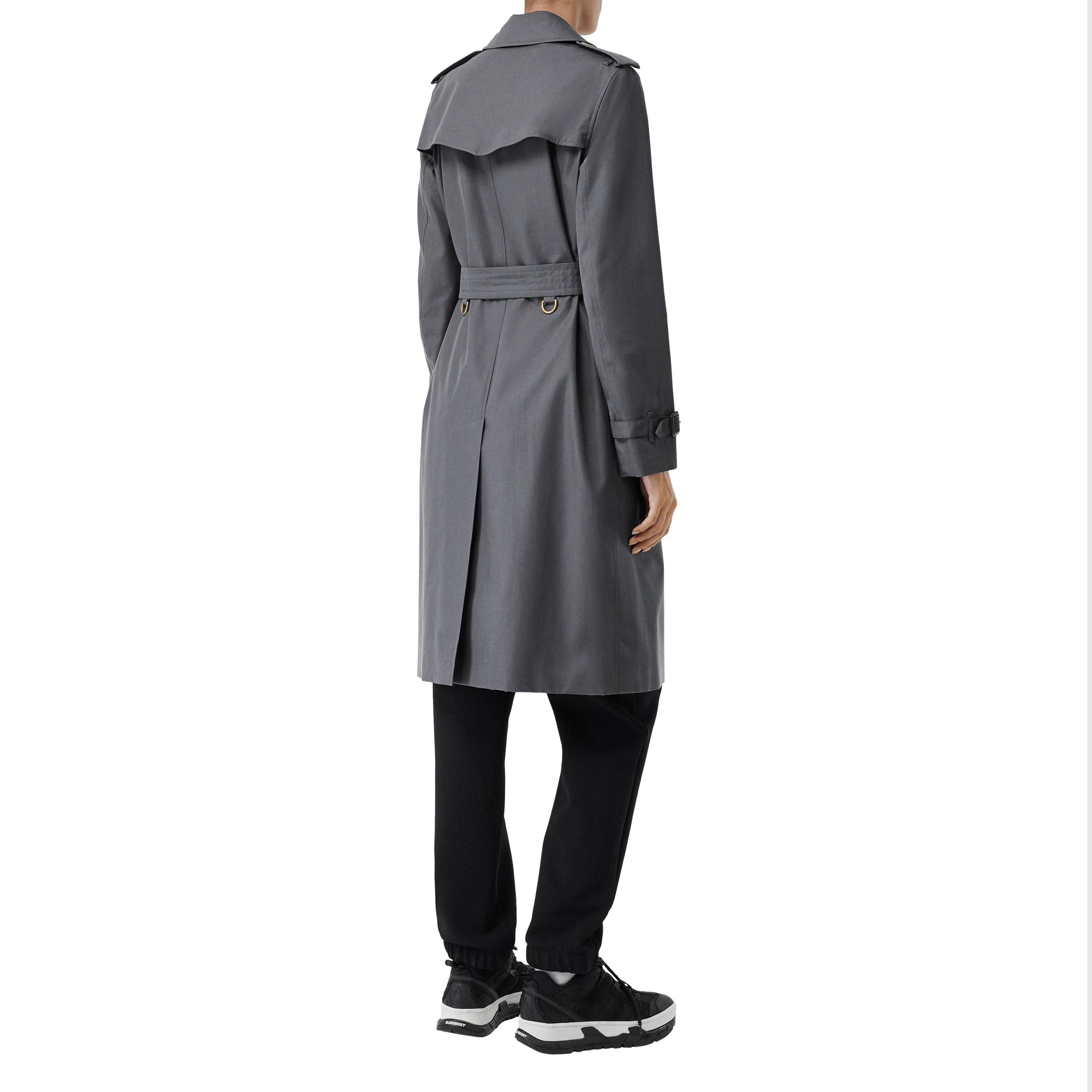 Trench long en gabardine de coton - Gris foncé