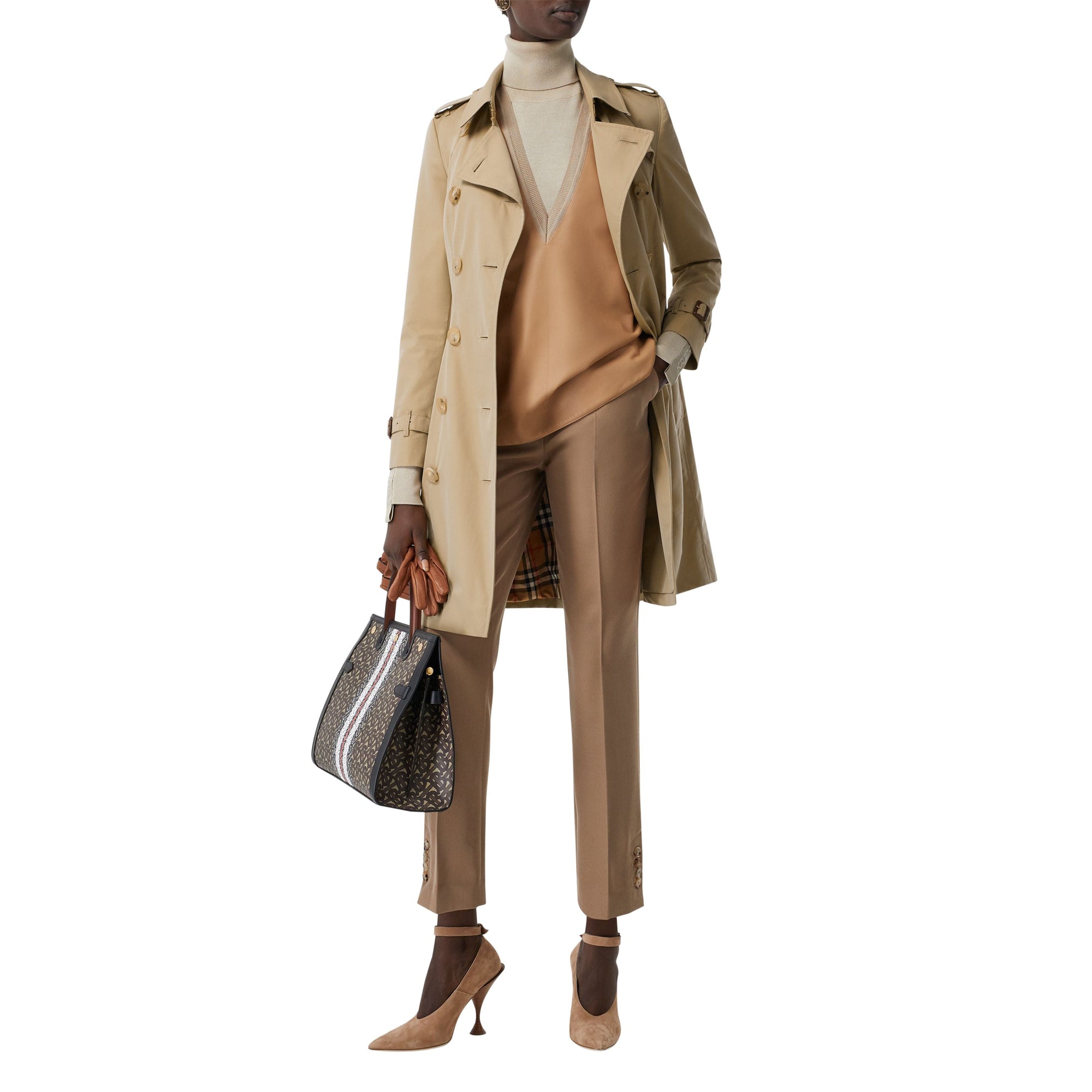 Trench mi-long Chelsea Heritage - Miel marron