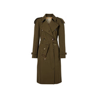 Trench mi-long en gabardine tropicale - Kaki militaire foncé