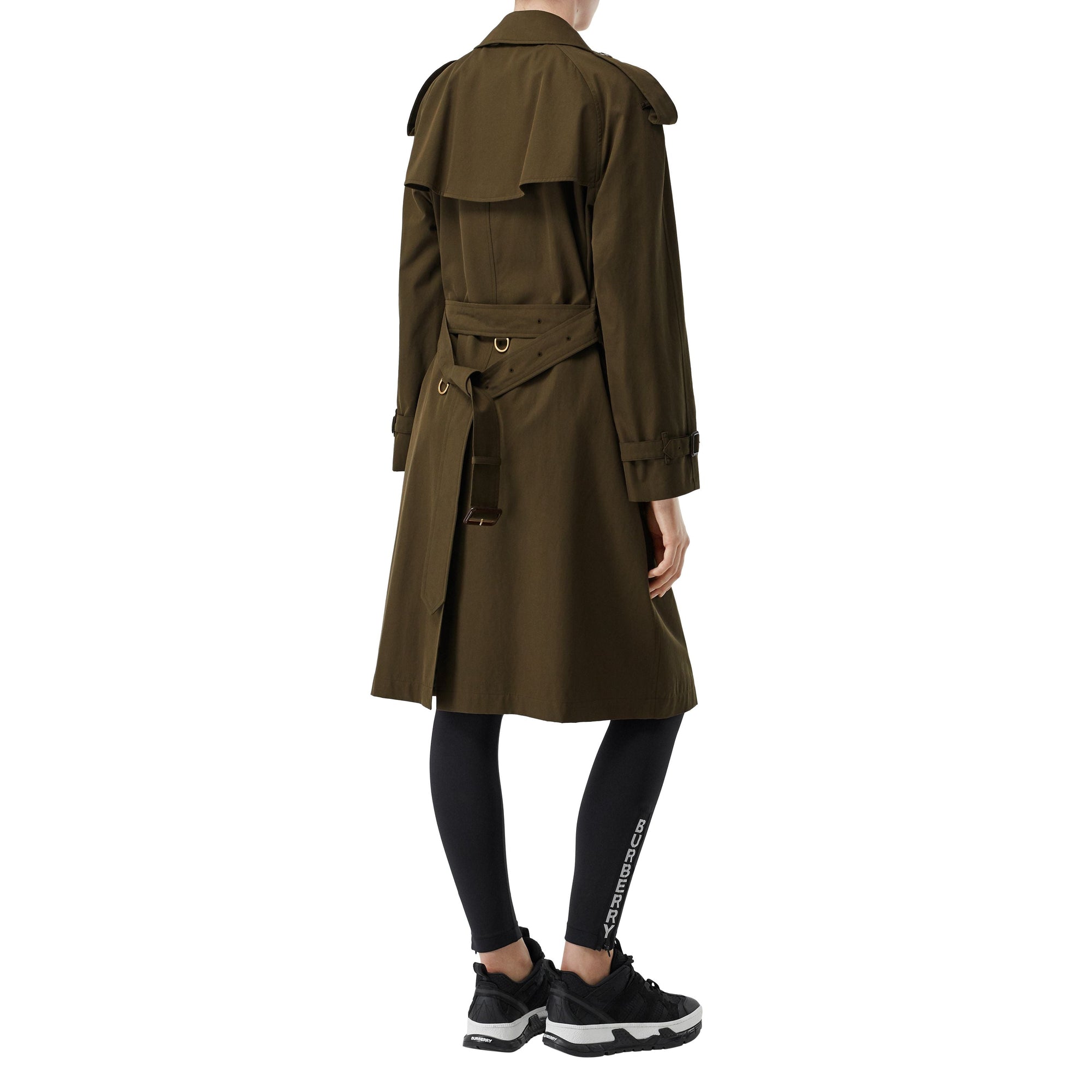 Trench mi-long en gabardine tropicale - Kaki militaire foncé