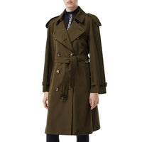 Trench mi-long en gabardine tropicale - Kaki militaire foncé