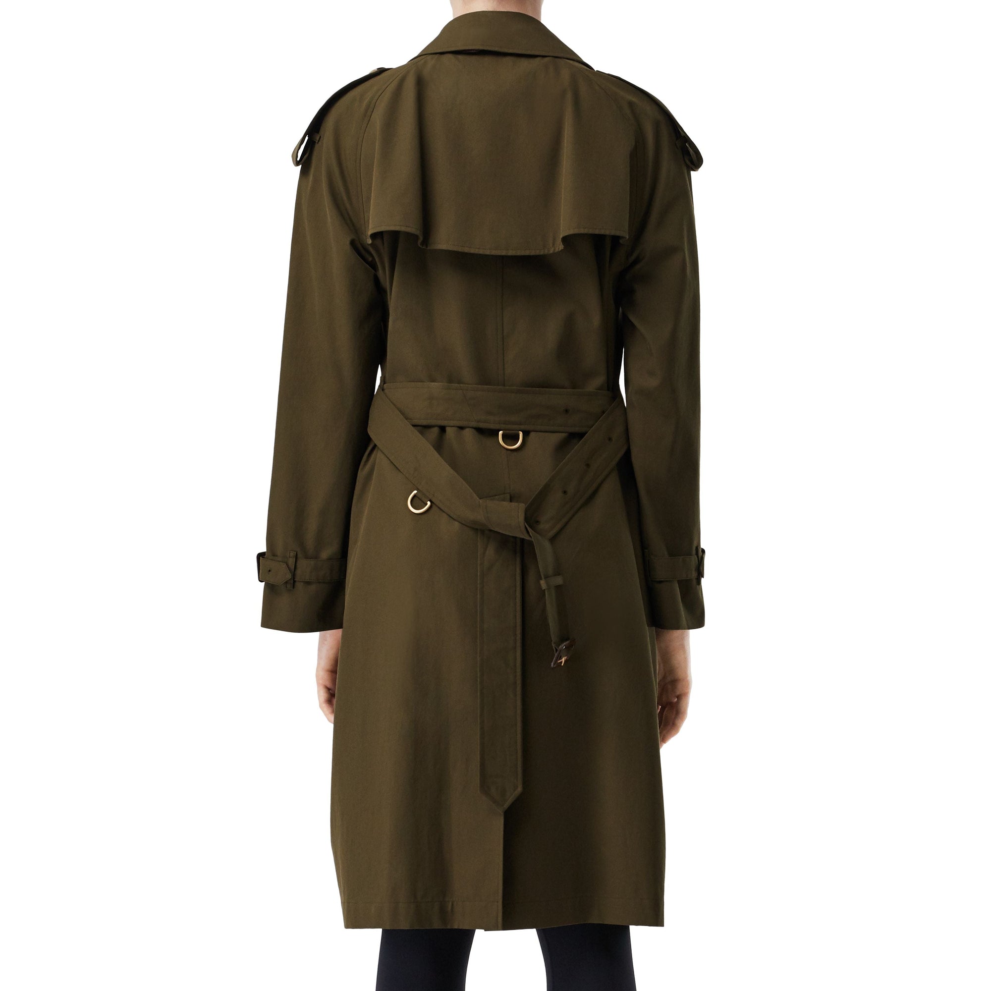 Trench mi-long en gabardine tropicale - Kaki militaire foncé
