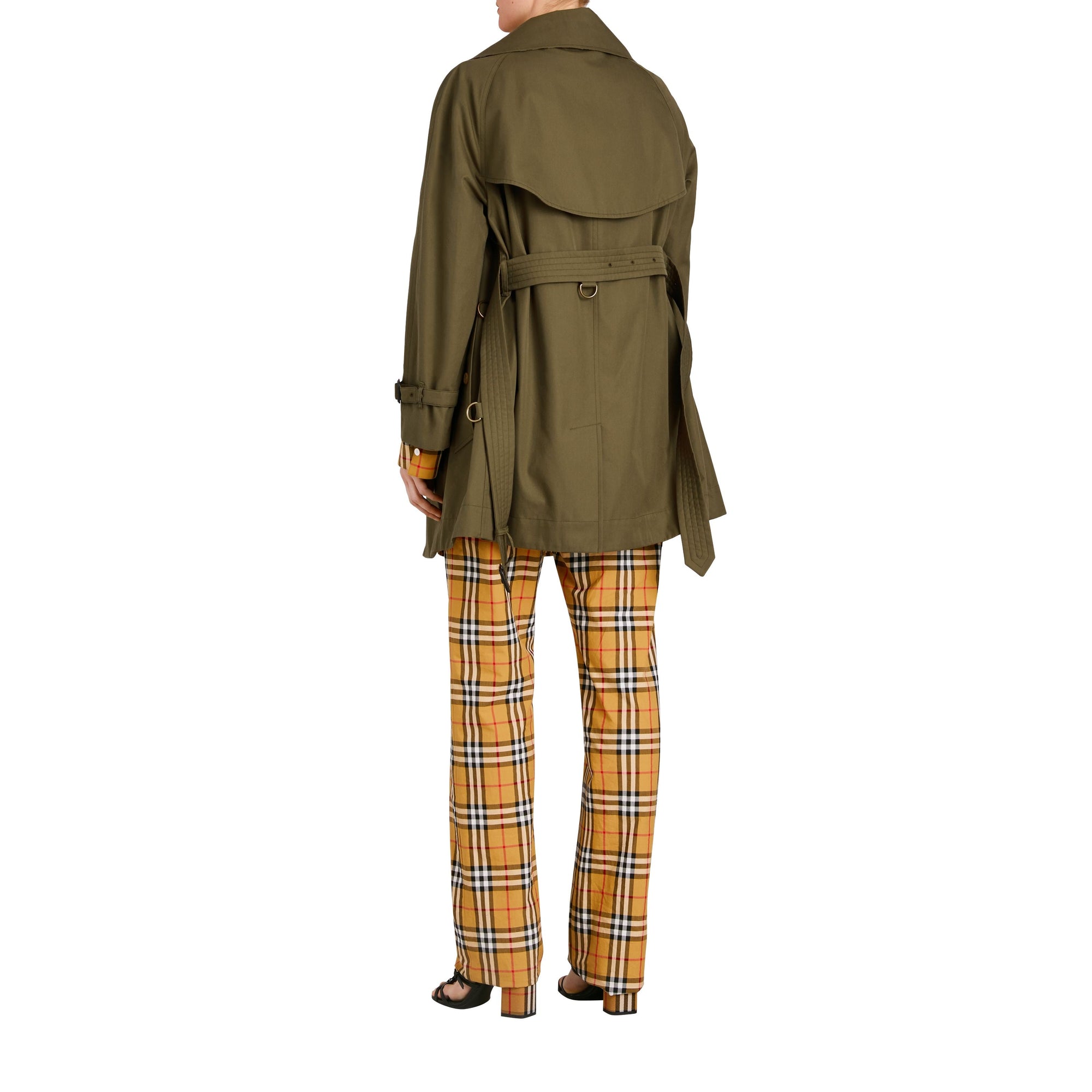 MILITARY OLIVE Trench en gabardine de coton avec col surdimensionné