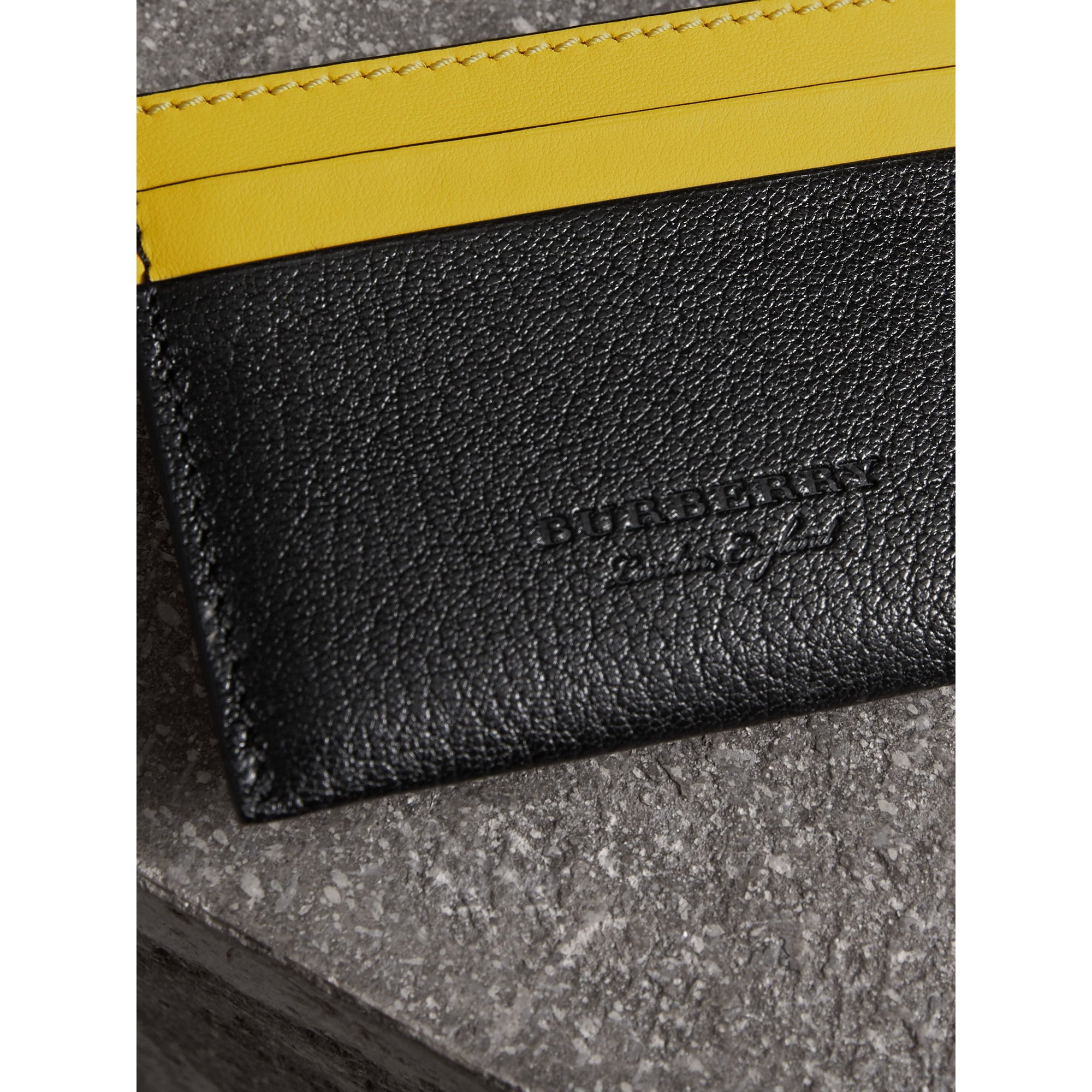 BLACK Porte-cartes en cuir bicolore