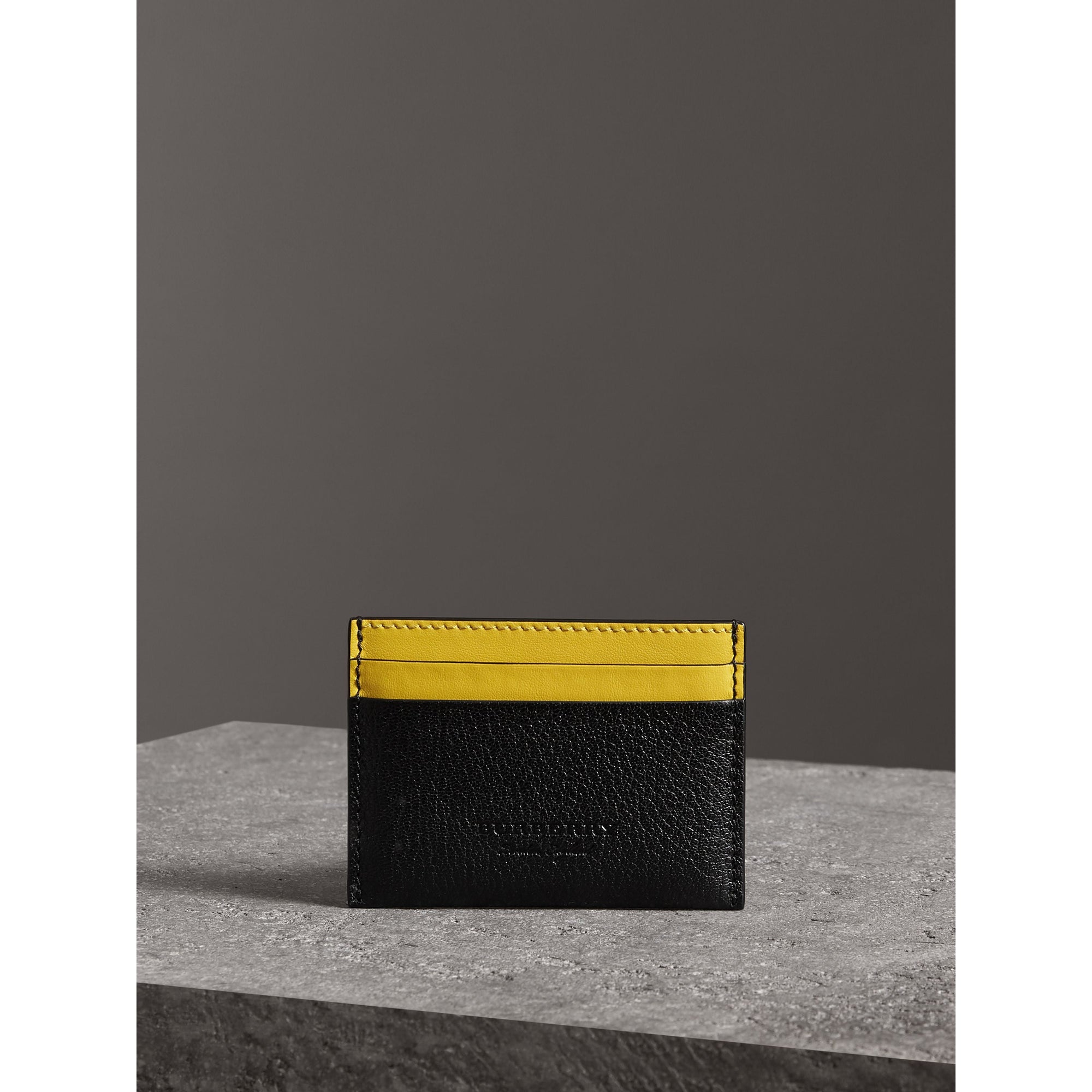 BLACK Porte-cartes en cuir bicolore