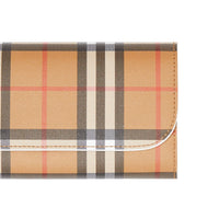 Portefeuille continental en cuir et à motif Vintage check - Blanc Craie