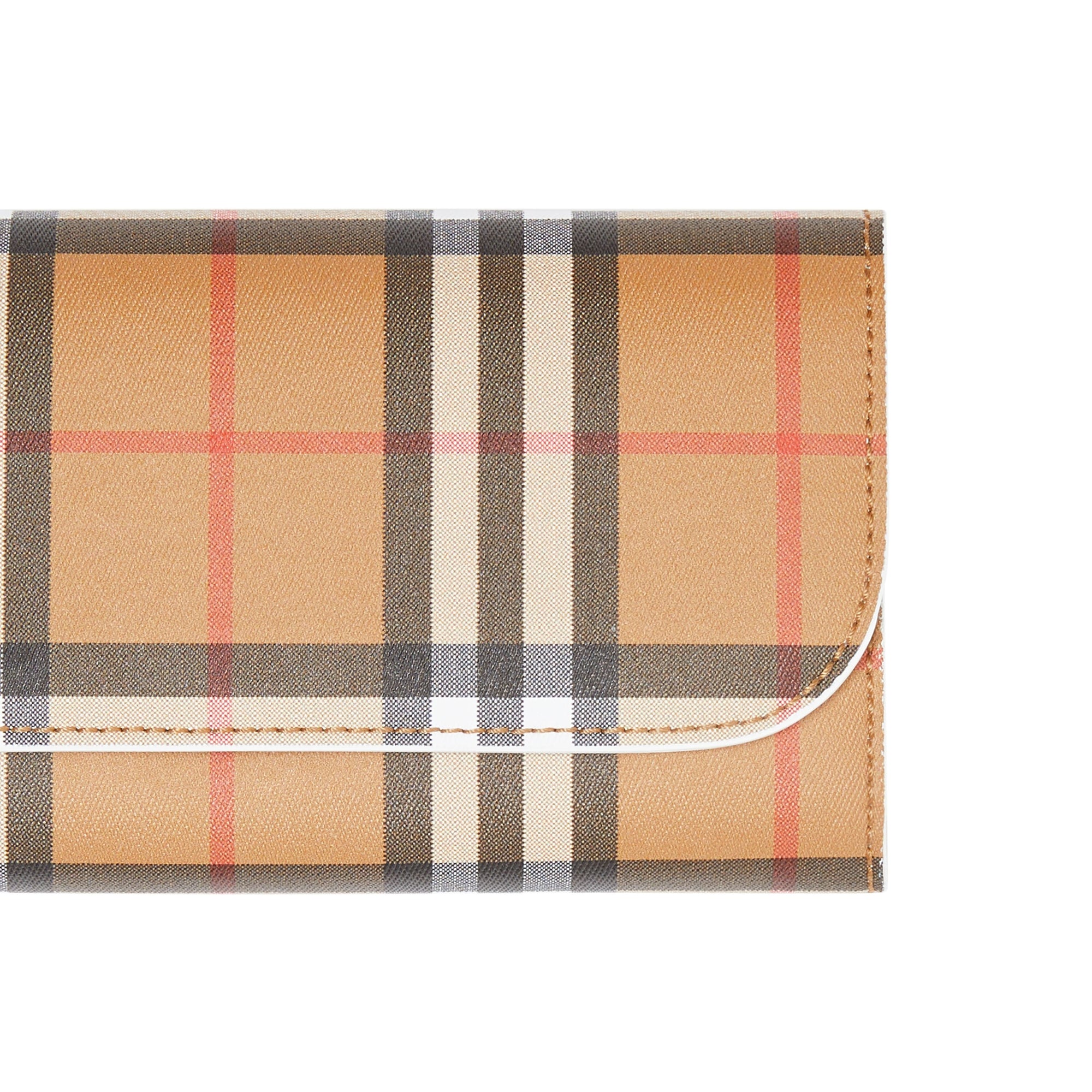 Portefeuille continental en cuir et à motif Vintage check - Blanc Craie