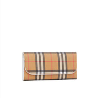Portefeuille continental en cuir et à motif Vintage check - Blanc Craie