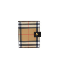 BLACK Petit portefeuille à rabat en cuir et à motif Vintage check