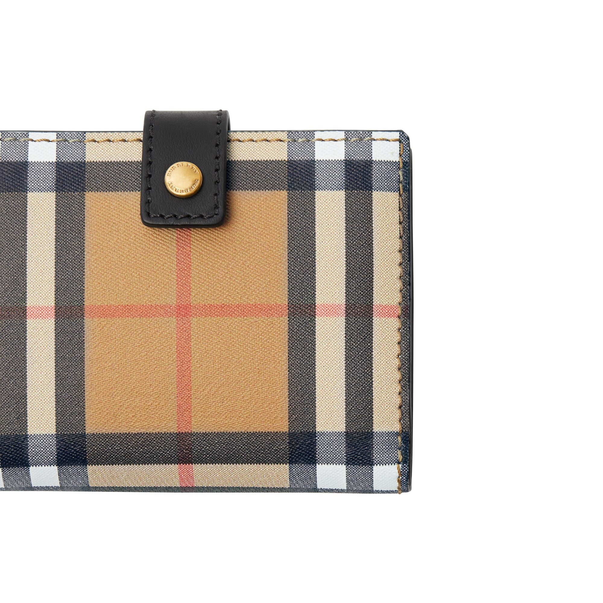 BLACK Petit portefeuille à rabat en cuir et à motif Vintage check