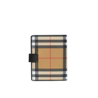 BLACK Petit portefeuille à rabat en cuir et à motif Vintage check