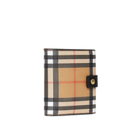 BLACK Petit portefeuille à rabat en cuir et à motif Vintage check