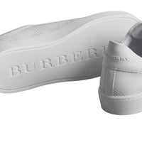 OPTIC WHITE Sneakers en cuir à motif check perforé