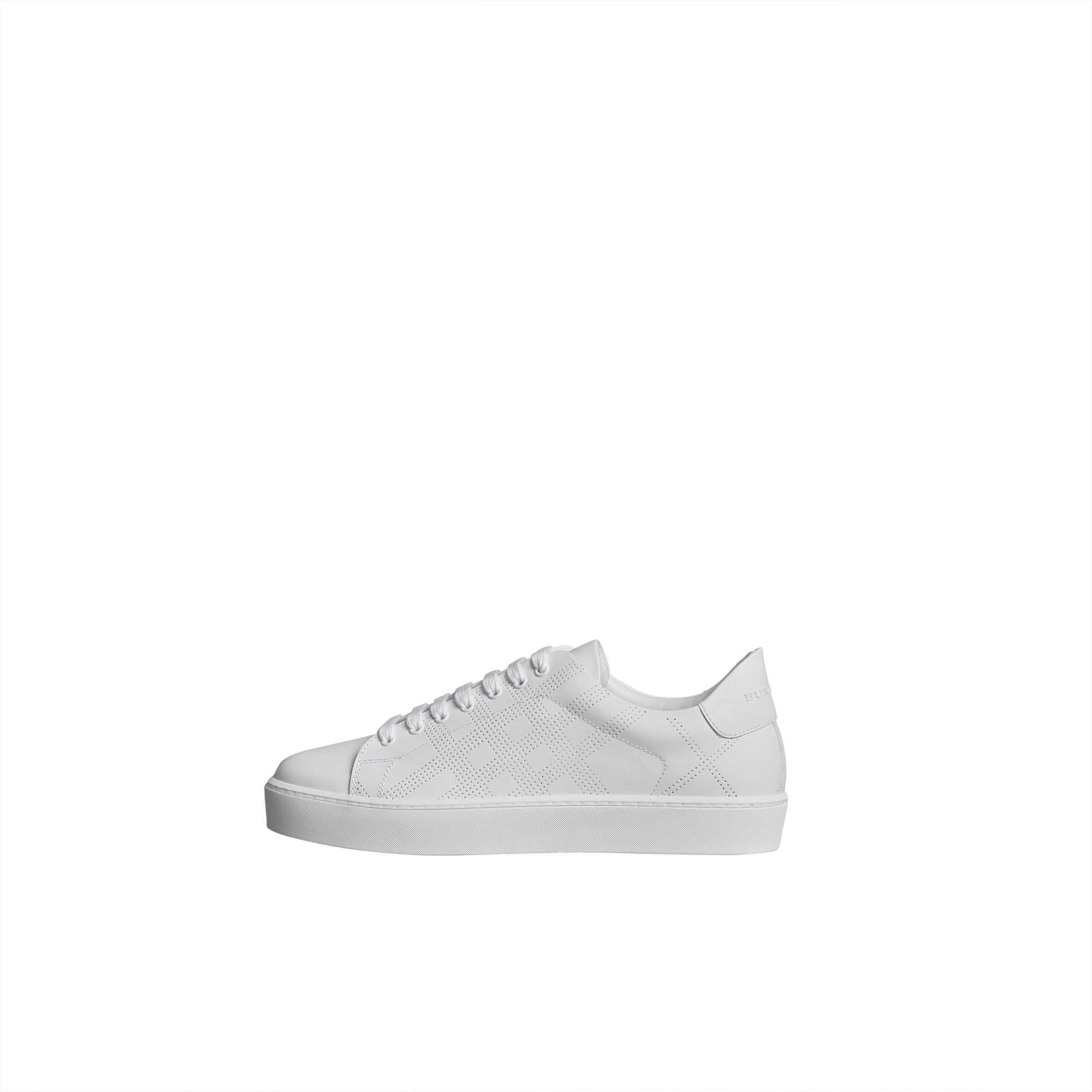 OPTIC WHITE Sneakers en cuir à motif check perforé