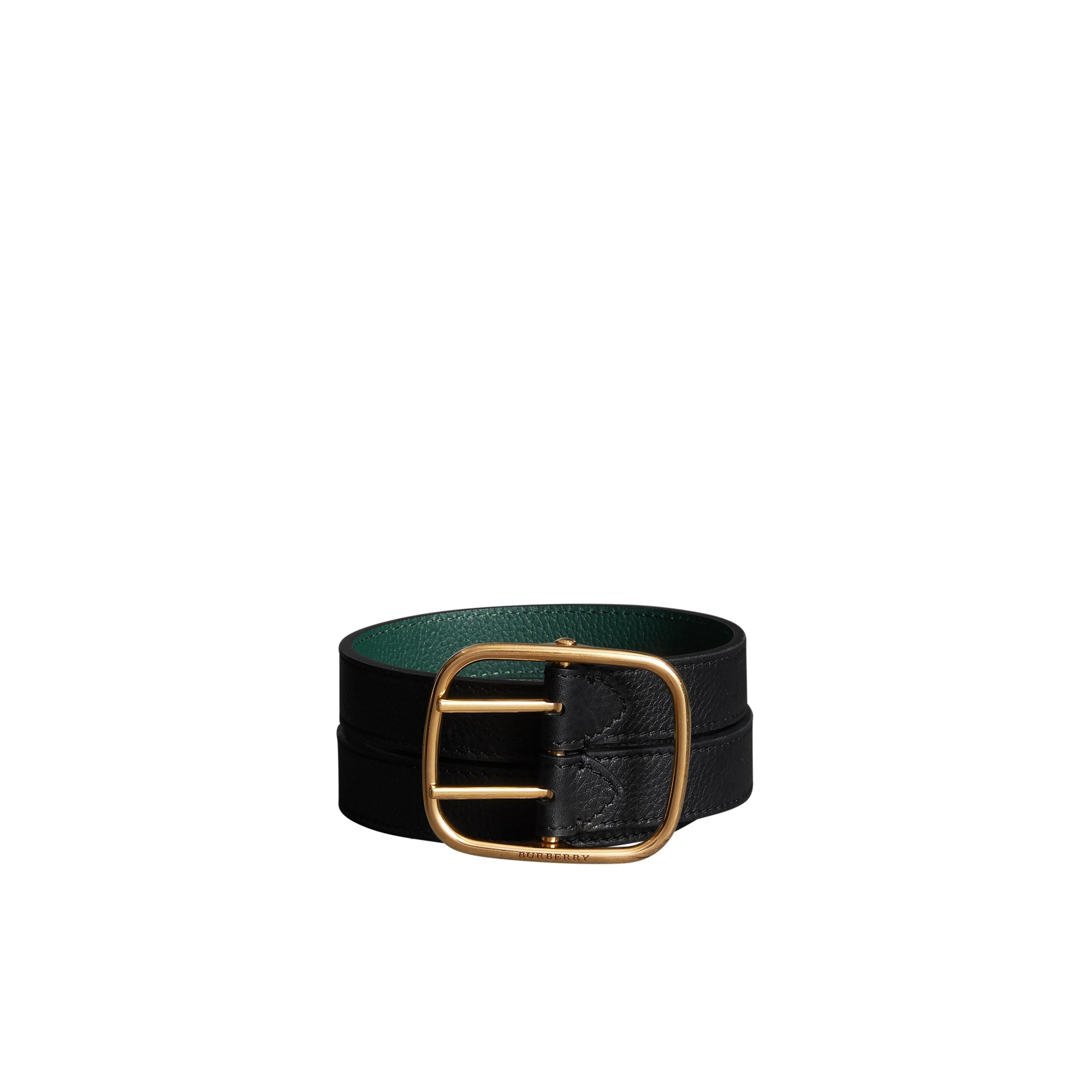 BLACK/SEA GREEN Ceinture en cuir double tour