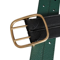 BLACK/SEA GREEN Ceinture en cuir double tour