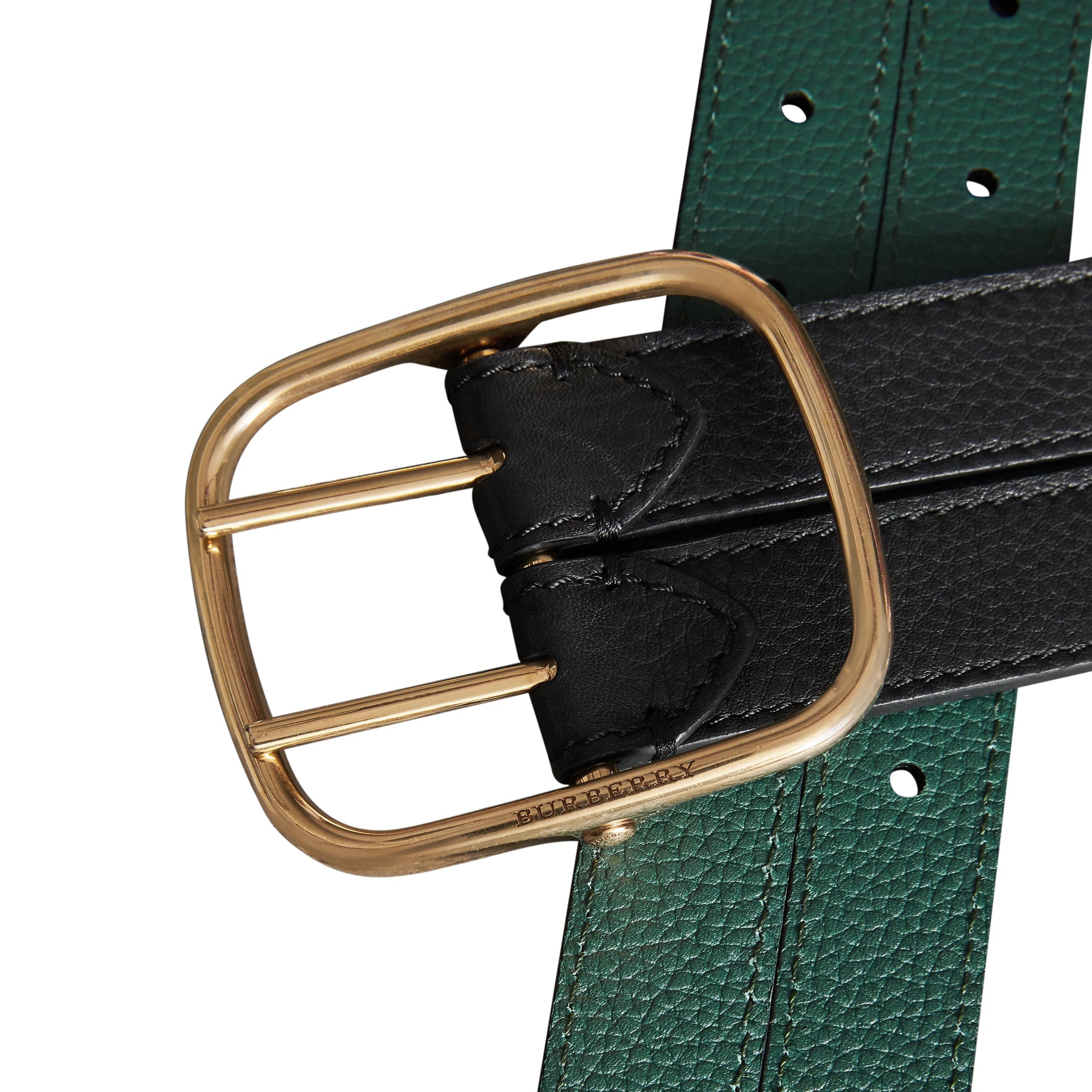 BLACK/SEA GREEN Ceinture en cuir double tour