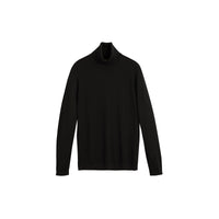 BLACK Pull en soie et cachemire à col roulé