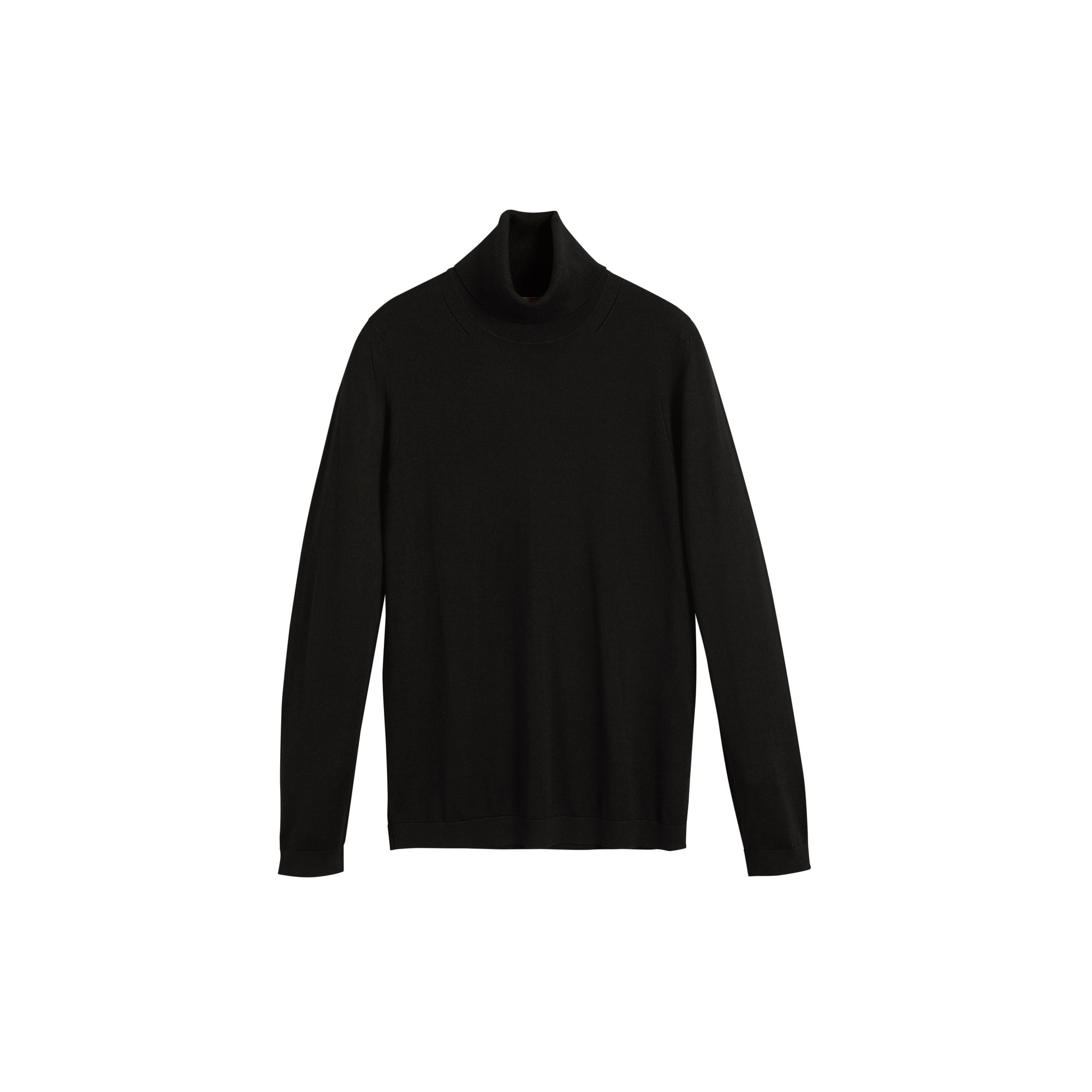 BLACK Pull en soie et cachemire à col roulé