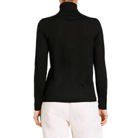 BLACK Pull en soie et cachemire à col roulé