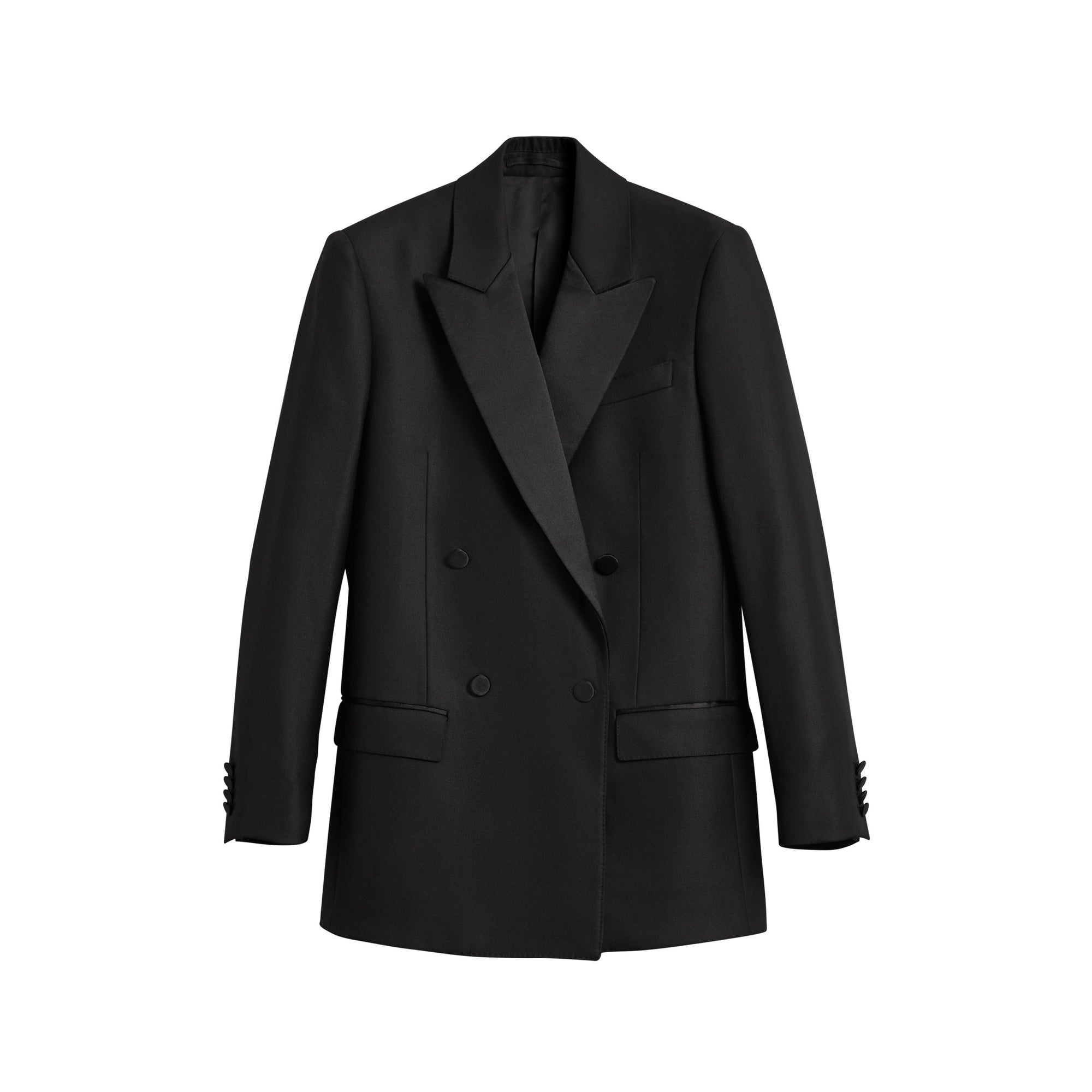 BLACK Veste habillée à double boutonnage en laine et mohair