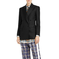 BLACK Veste habillée à double boutonnage en laine et mohair
