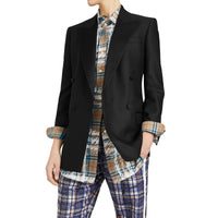 BLACK Veste habillée à double boutonnage en laine et mohair