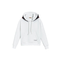WHITE Sweat-shirt à capuche en jersey rayé
