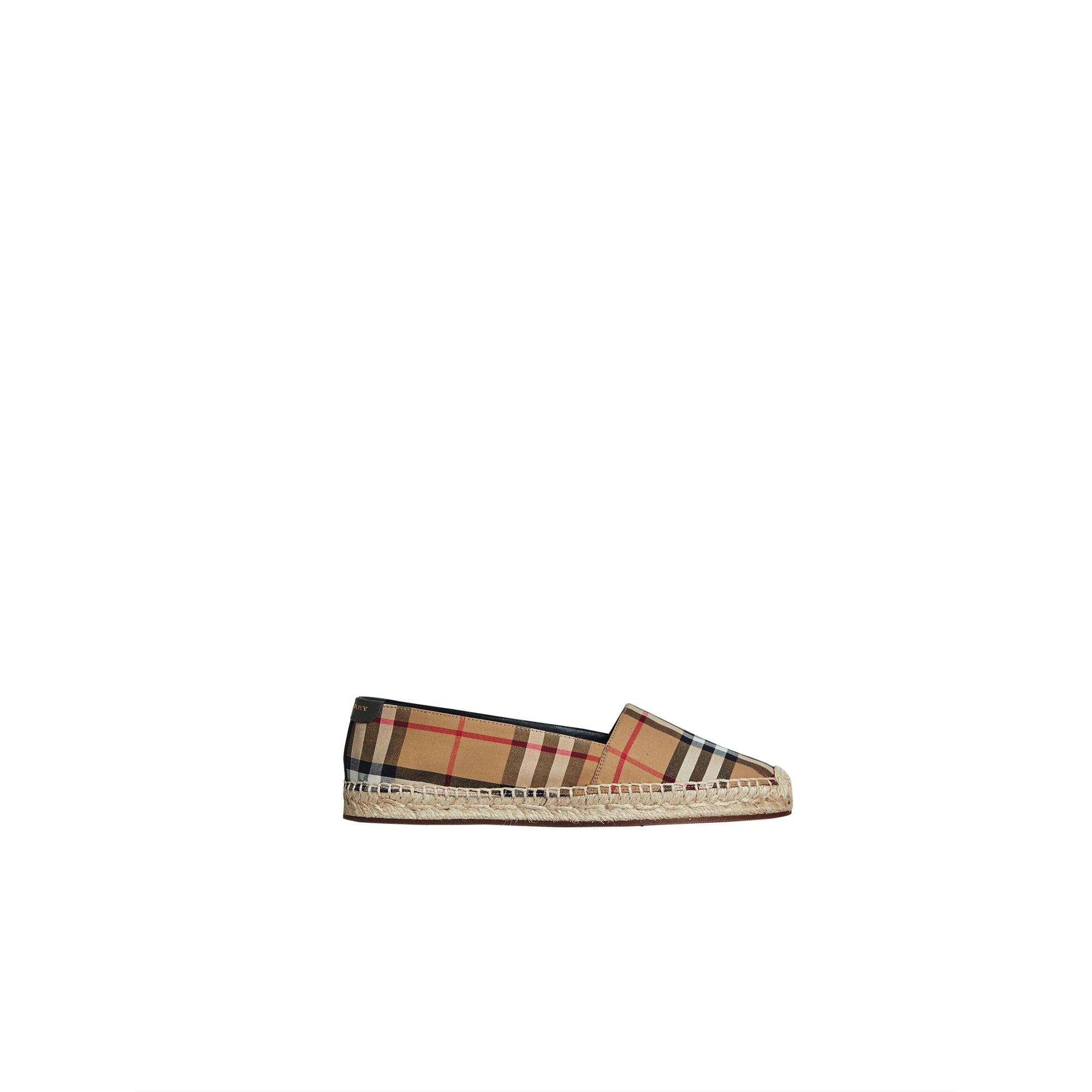 ANTIQUE YELLOW Espadrilles en cuir et à motif Vintage check