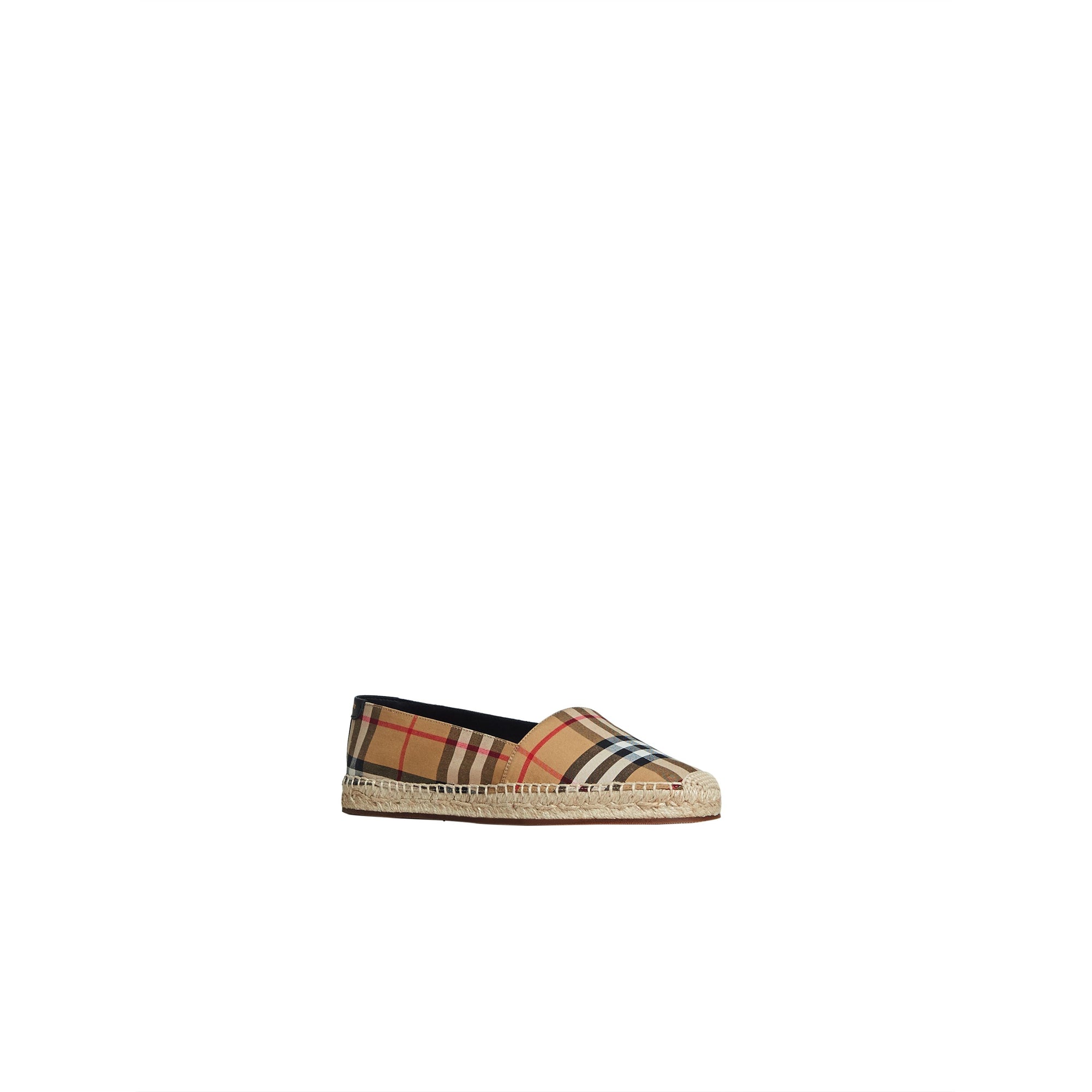 ANTIQUE YELLOW Espadrilles en cuir et à motif Vintage check