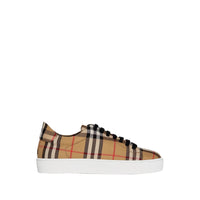 Sneakers en cuir à motif Vintage check - Jaune Antique