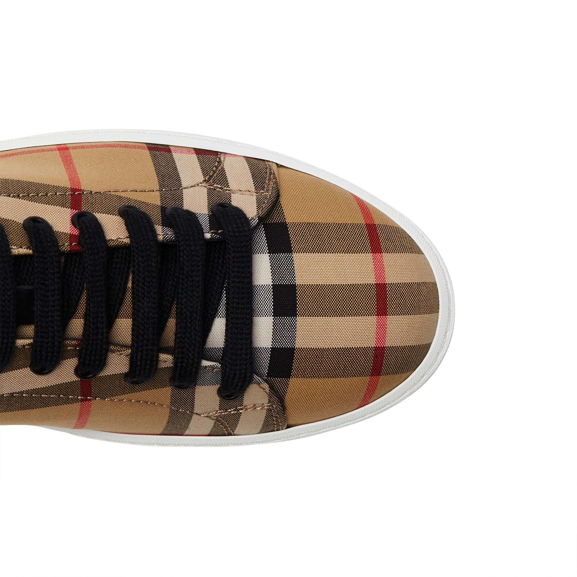 Sneakers en cuir à motif Vintage check - Jaune Antique