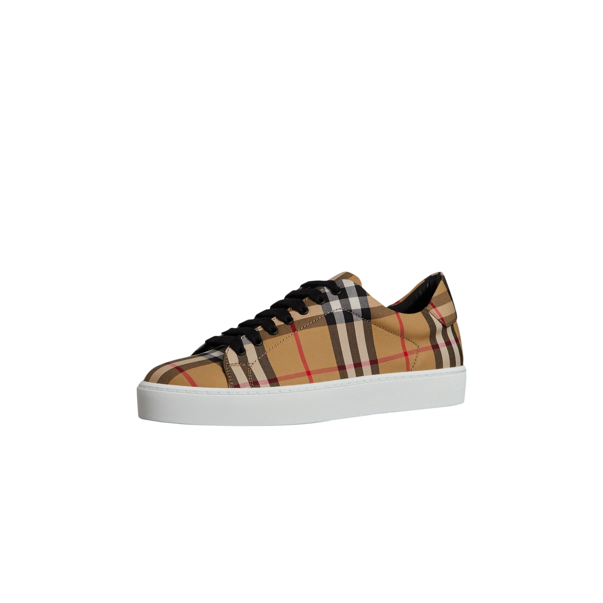 Sneakers en cuir à motif Vintage check - Jaune Antique