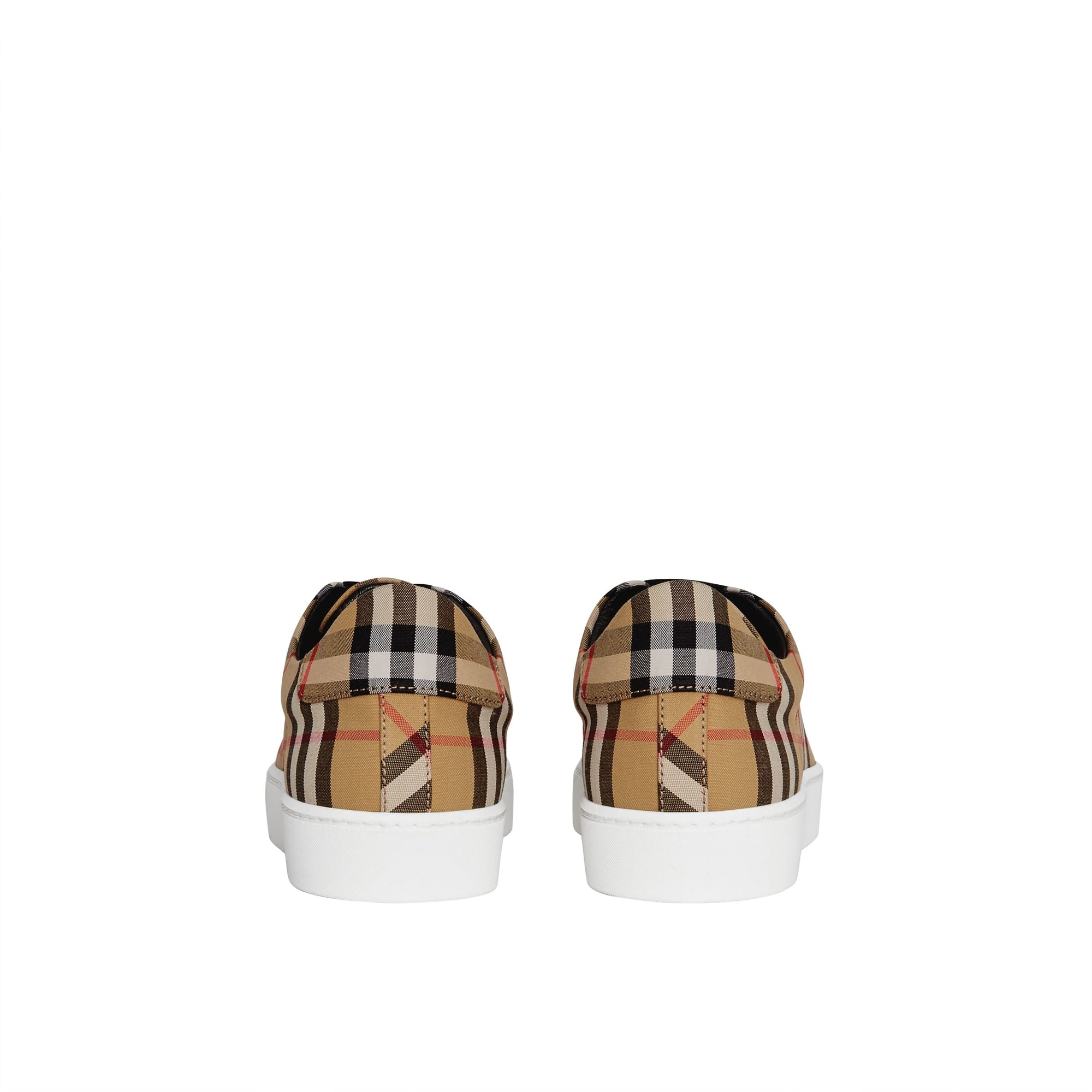 Sneakers en cuir à motif Vintage check - Jaune Antique