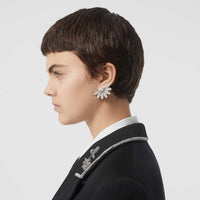 CRYSTAL Boucles d'oreilles clou avec demi-marguerite en cristal