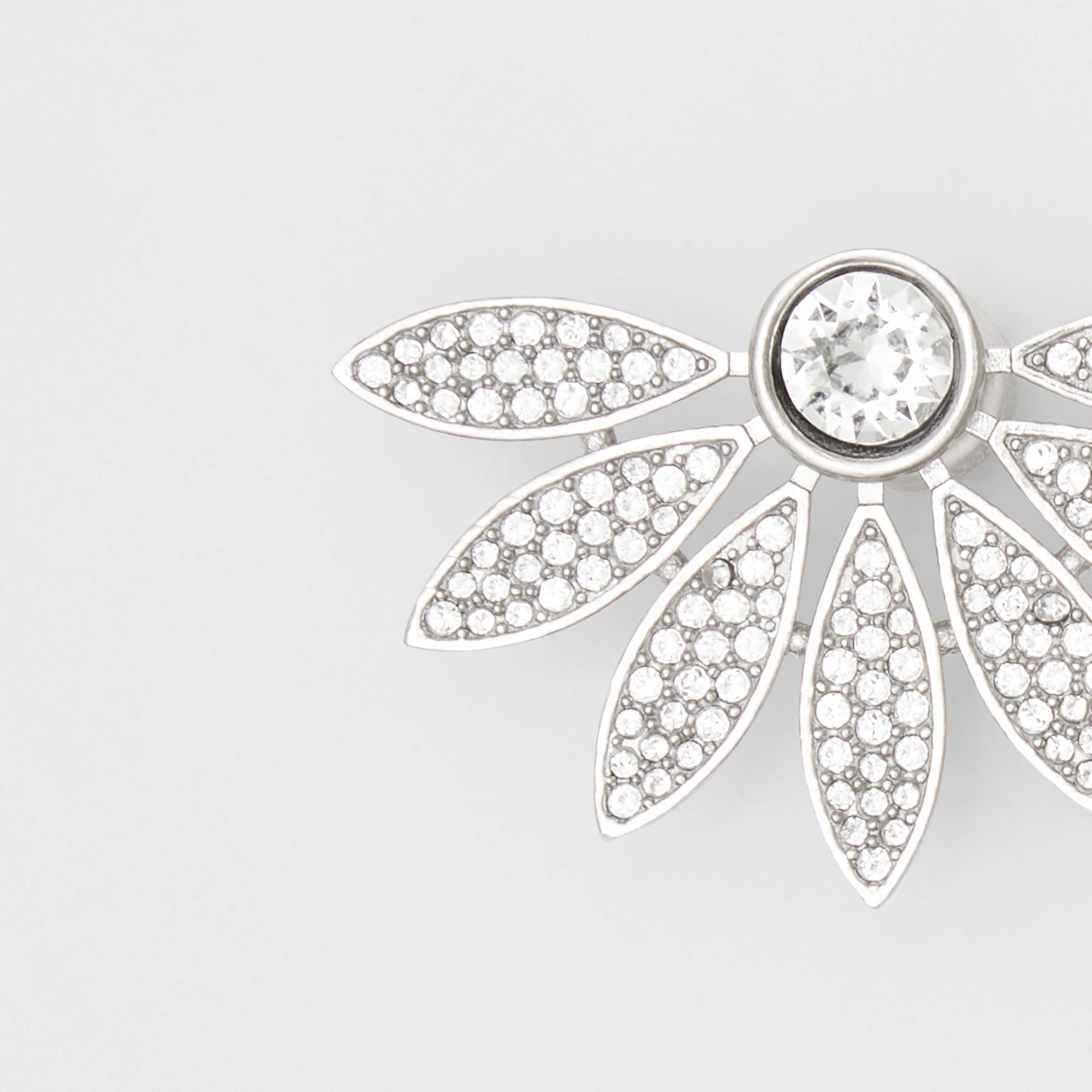 CRYSTAL Boucles d'oreilles clou avec demi-marguerite en cristal