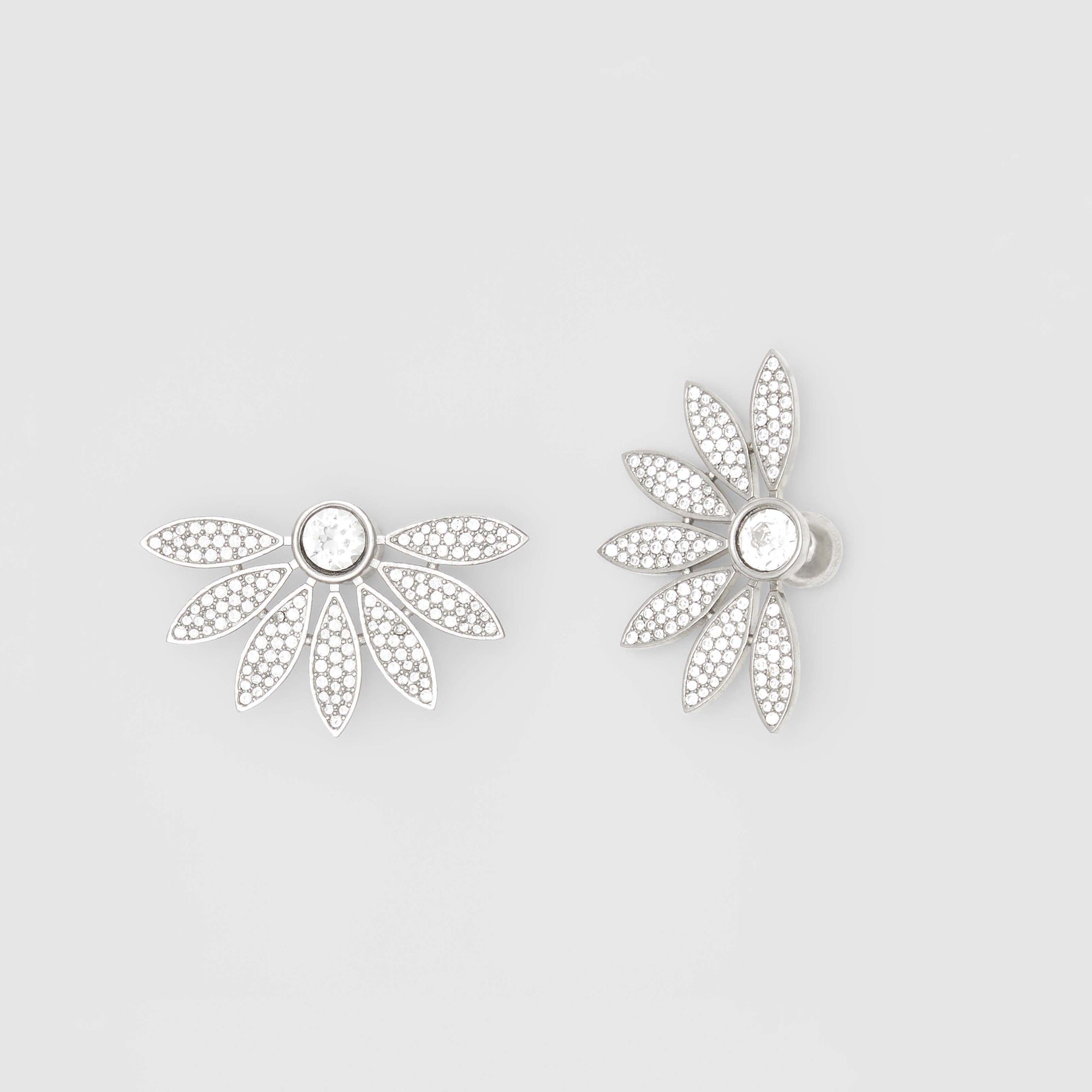 CRYSTAL Boucles d'oreilles clou avec demi-marguerite en cristal