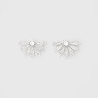 CRYSTAL Boucles d'oreilles clou avec demi-marguerite en cristal