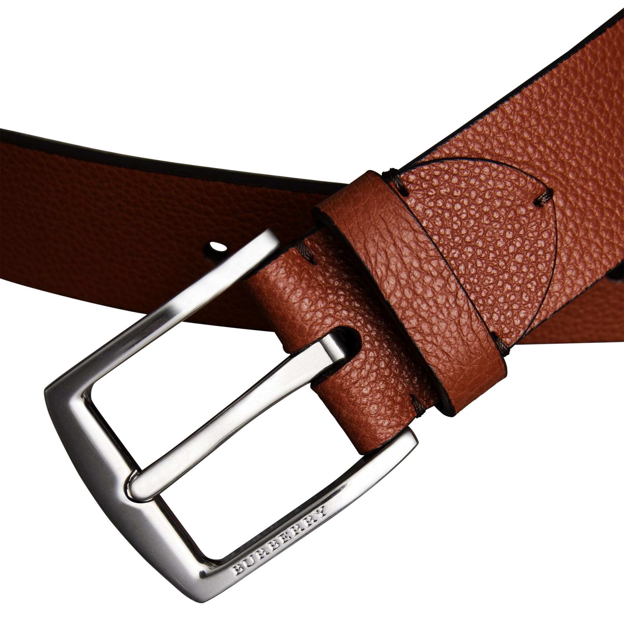 RUSSET BROWN Ceinture en cuir grainé