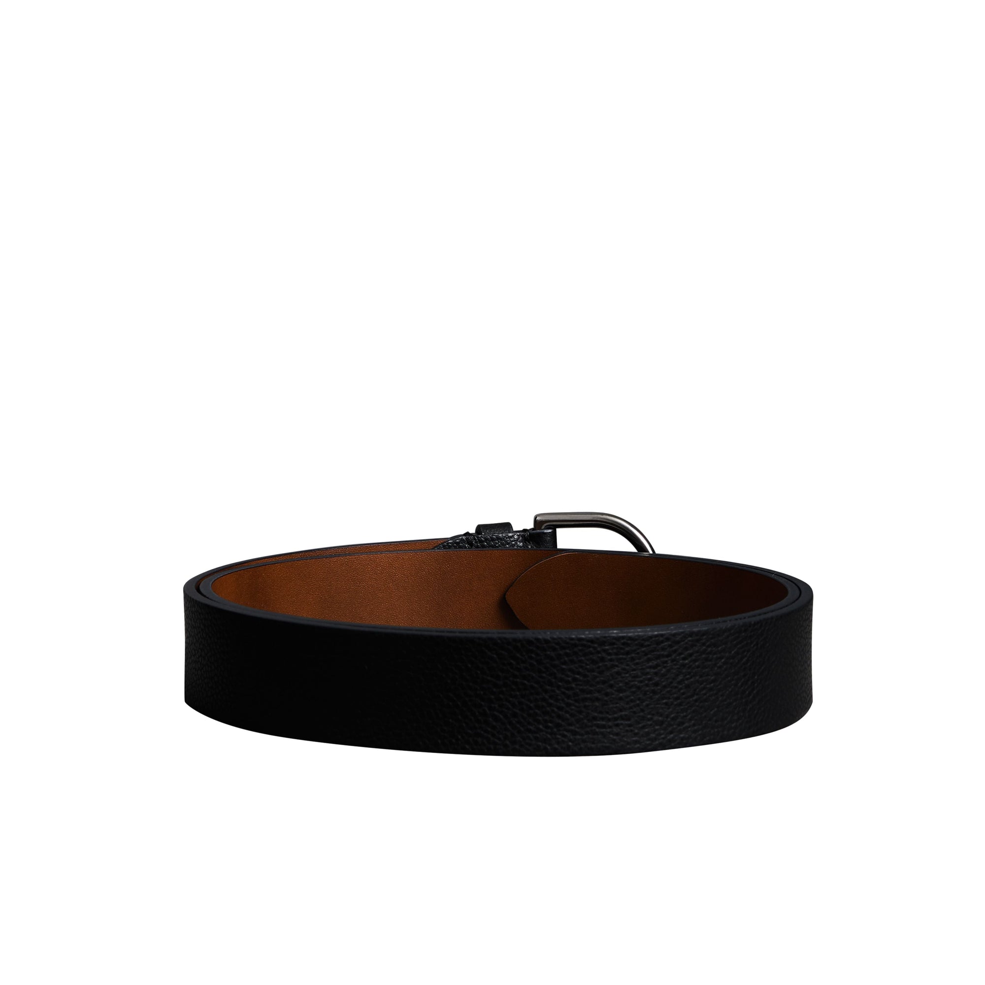 BLACK Ceinture en cuir grainé à boucle en D