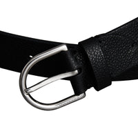 BLACK Ceinture en cuir grainé à boucle en D