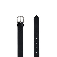 BLACK Ceinture en cuir grainé à boucle en D