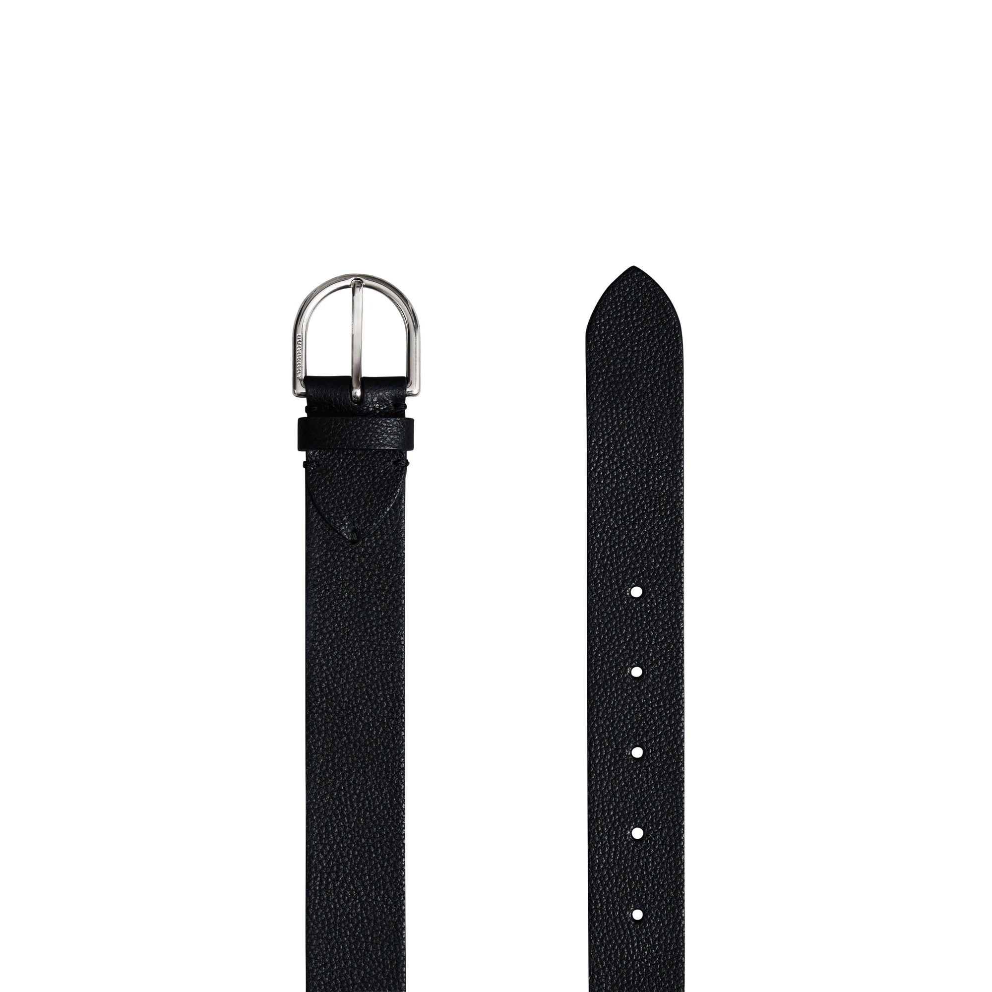 BLACK Ceinture en cuir grainé à boucle en D
