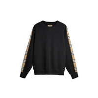 BLACK Sweat-shirt en coton mélangé avec détails à motif Vintage check