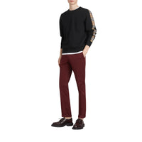 BLACK Sweat-shirt en coton mélangé avec détails à motif Vintage check