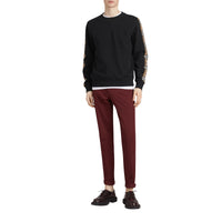 BLACK Sweat-shirt en coton mélangé avec détails à motif Vintage check