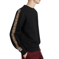 BLACK Sweat-shirt en coton mélangé avec détails à motif Vintage check