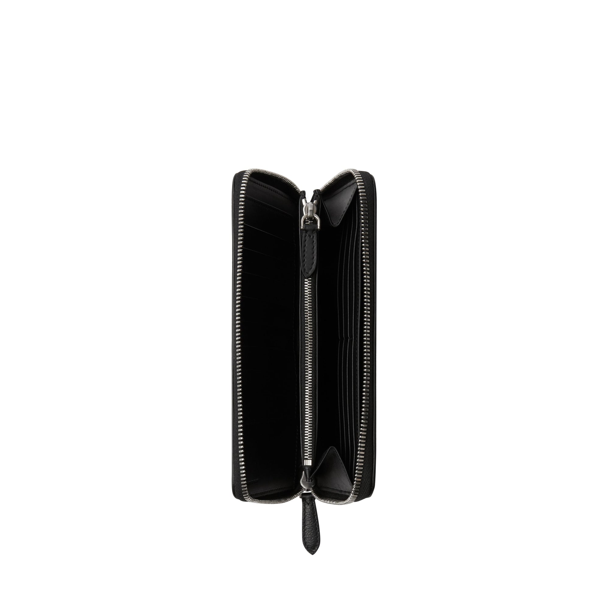 BLACK Portefeuille zippé en cuir grainé