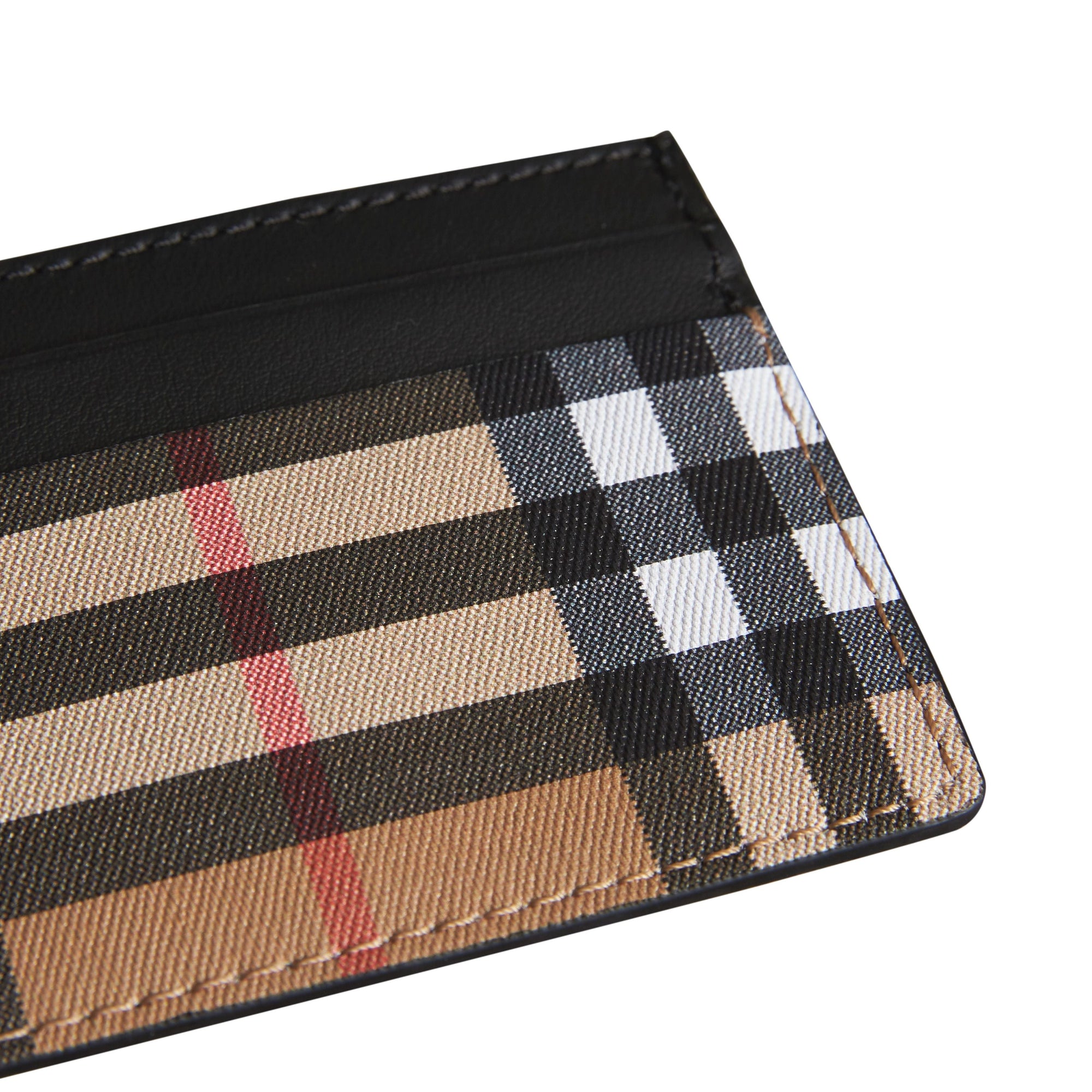 BLACK Porte-cartes en cuir à motif Vintage check