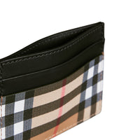 BLACK Porte-cartes en cuir à motif Vintage check
